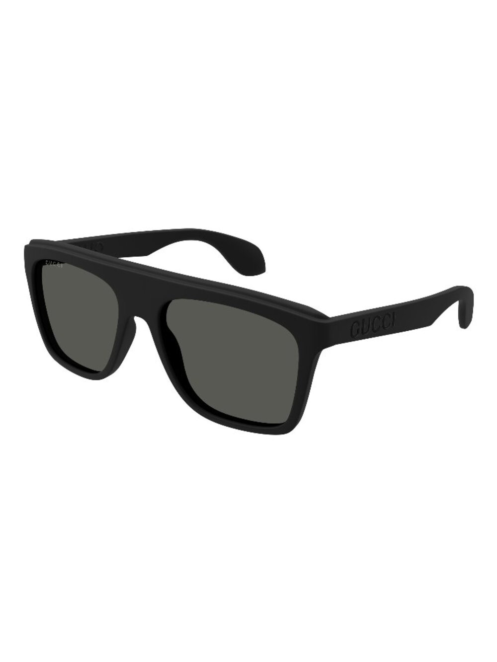 New Gucci Men's Sunglasses Black Square Grey Lens Injected Frame GG1570S 001 57